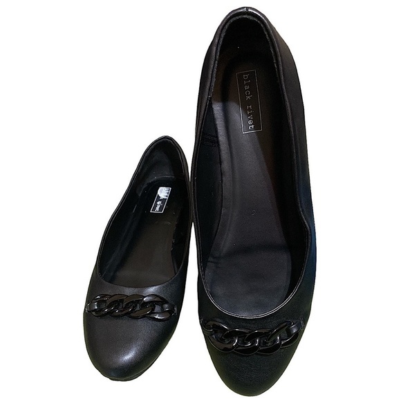 Ballet Flats Rivet with Chain Link Slip-Ons Women’s Black Size 10 “ Alec… - Picture 10 of 11